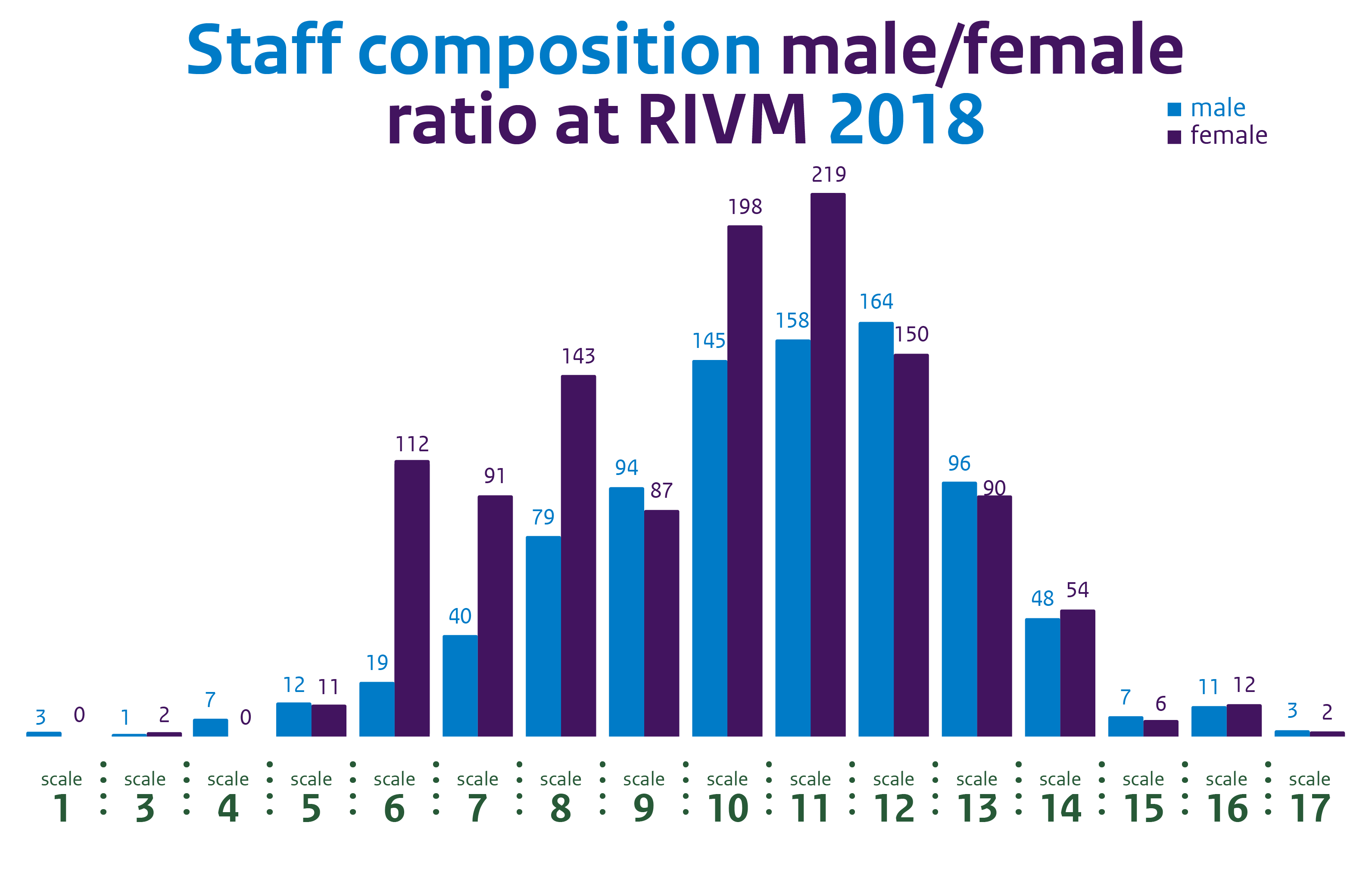 Infographic staff composition male female 2018 