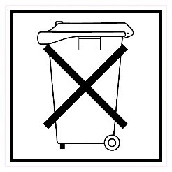 Logo van een kliko met kruis erdoorheen. Geen chemisch afval in kliko