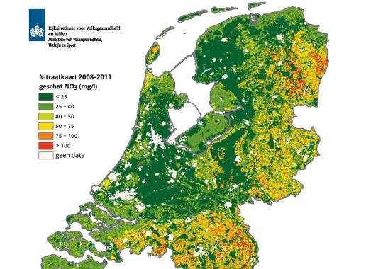 Nitraatkaart van Nederland 2008-2011