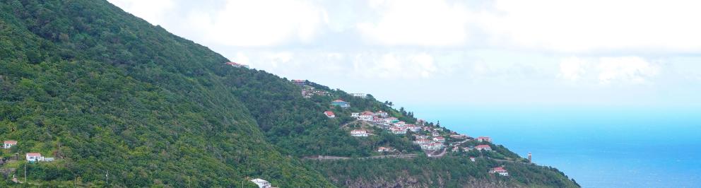 Foto van het eiland Saba
