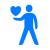 Icoon: afbeelding van persoon met het hart in de hand (preventie)