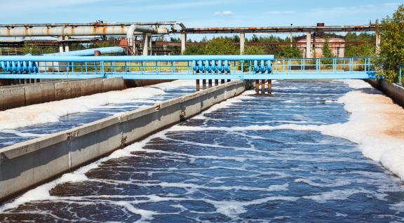 bezinkbad vol water