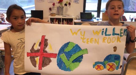 kinderen in actie voor schone lucht