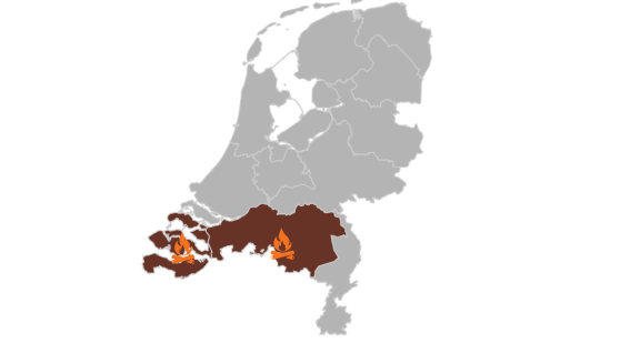 Stookalert Noord-brabant en Zeeland
