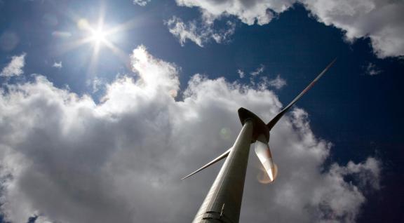 Bovenkant van een windmolen